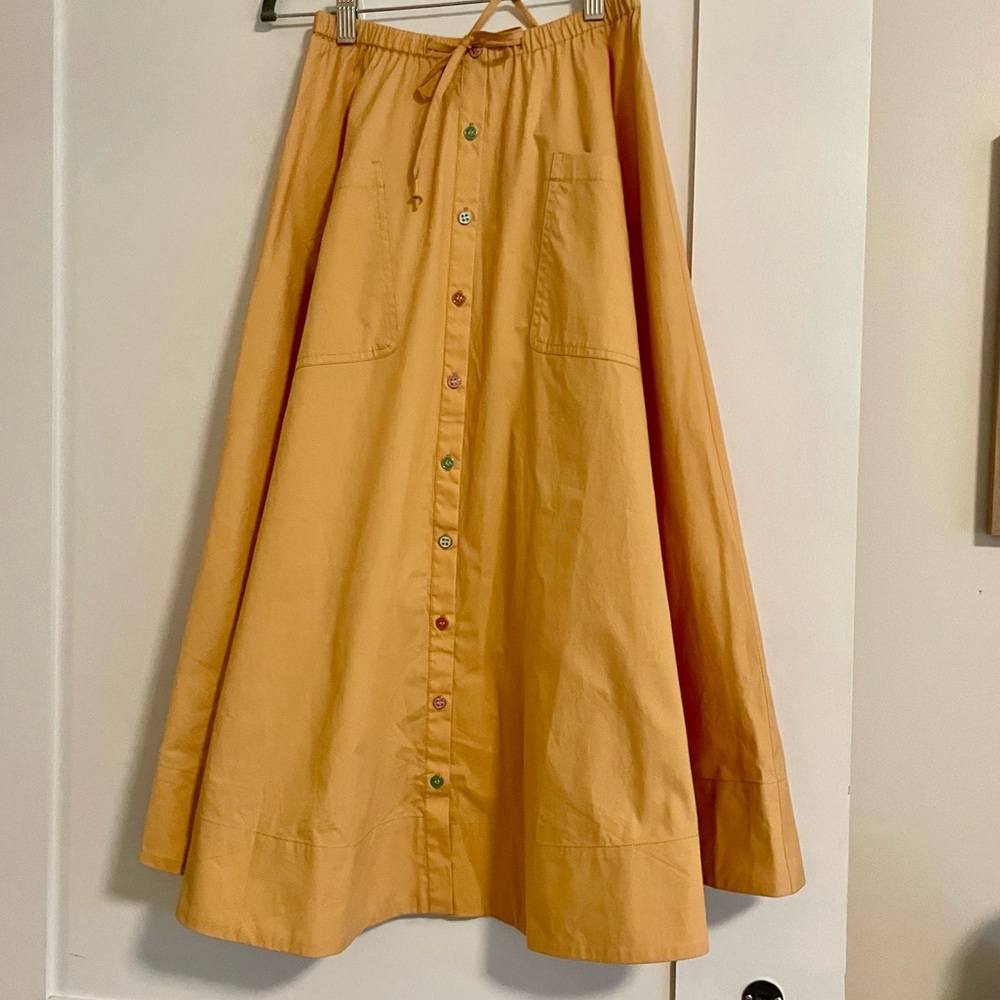 Women's Midi Skirt in Mustard Yellow